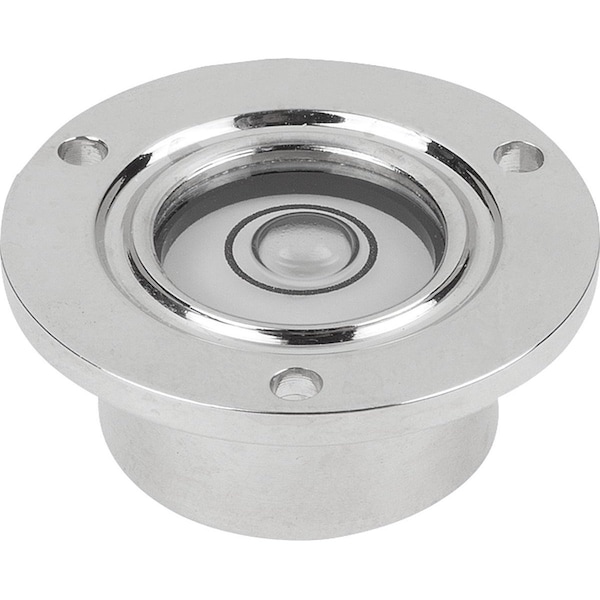 Kipp Round Spirit Level Inlet Flange D1=17 H=10, Form:B Brass, Comp:Pa, D=25, E30' Sensitivity 30' K1154.2171030 - main